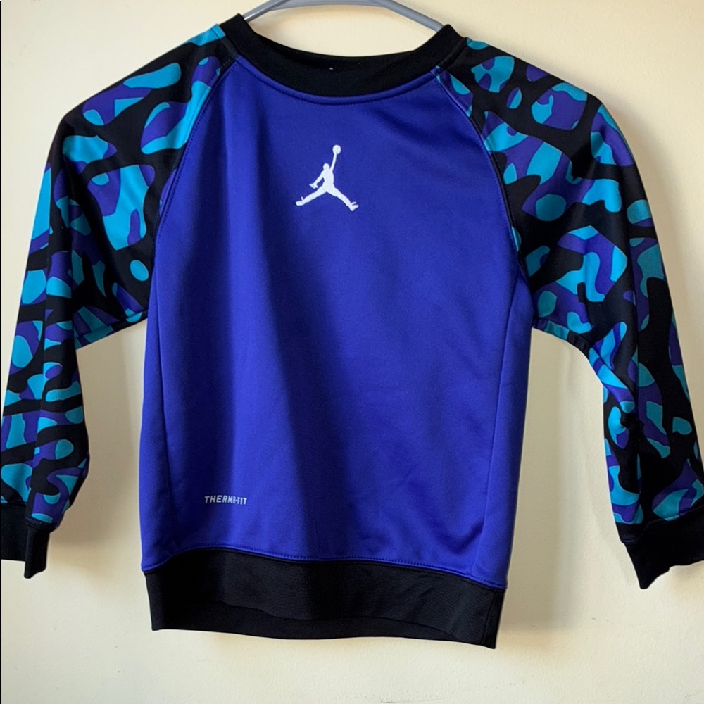 Jordan Kids Blue and Black Camo Sweatshirt